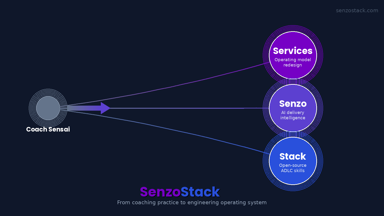 SenzoStack: Services, Senzo, and Stack, from coaching practice to engineering operating system